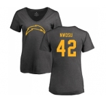 NFL Women's Nike Los Angeles Chargers #42 Uchenna Nwosu Ash One Color T-Shirt