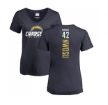 NFL Women's Nike Los Angeles Chargers #42 Uchenna Nwosu Navy Blue Backer T-Shirt