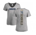NFL Women's Nike Los Angeles Chargers #75 Michael Schofield Ash Backer T-Shirt