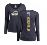 NFL Women's Nike Los Angeles Chargers #75 Michael Schofield Navy Blue Backer Long Sleeve T-Shirt