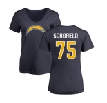NFL Women's Nike Los Angeles Chargers #75 Michael Schofield Navy Blue Name & Number Logo T-Shirt