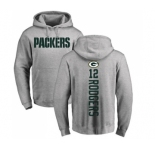 Football Green Bay Packers #12 Aaron Rodgers Ash Backer Hoodie