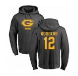 Football Green Bay Packers #12 Aaron Rodgers Ash One Color Pullover Hoodie
