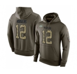 Football Green Bay Packers #12 Aaron Rodgers Green Salute To Service Men's Pullover Hoodie