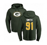Football Green Bay Packers #91 Preston Smith Green Name & Number Logo Pullover Hoodie