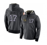 Football Men's Green Bay Packers #17 Davante Adams Stitched Black Anthracite Salute to Service Player Performance Hoodie