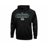 Green Bay Packers Majestic Black Synthetic Hoodie Sweatshirt