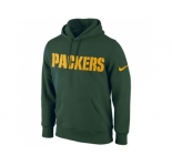 Green Bay Packers Nike Green KO Wordmark Performance Hoodie