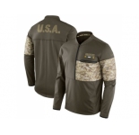 Men Green Bay Packers Nike Olive Salute to Service Sideline Hybrid Half-Zip Pullover Jacket