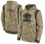 Men's Green Bay Packers Nike Camo 2021 Salute To Service Therma Performance Pullover Hoodie