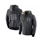 NFL Men's Nike Green Bay Packers #18 Randall Cobb Stitched Black Anthracite Salute to Service Player Performance Hoodie