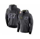 NFL Men's Nike Green Bay Packers #27 Eddie Lacy Stitched Black Anthracite Salute to Service Player Performance Hoodie