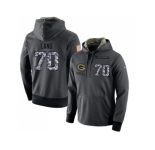 NFL Men's Nike Green Bay Packers #70 T.J. Lang Stitched Black Anthracite Salute to Service Player Performance Hoodie