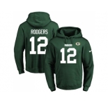 Nike Green Bay Packers #12 Aaron Rodgers Green Name & Number Pullover NFL Hoodie