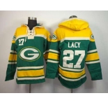 nike nfl jerseys green bay packers #27 lacy green-yellow[pullover hooded sweatshirt]