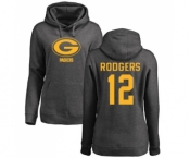 Football Women's Green Bay Packers #12 Aaron Rodgers Ash One Color Pullover Hoodie