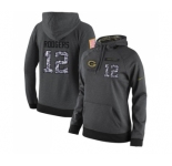 Football Women's Green Bay Packers #12 Aaron Rodgers Stitched Black Anthracite Salute to Service Player Performance Hoodie