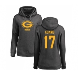 Football Women's Green Bay Packers #17 Davante Adams Ash One Color Pullover Hoodie