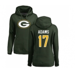 Football Women's Green Bay Packers #17 Davante Adams Green Name & Number Logo Pullover Hoodie