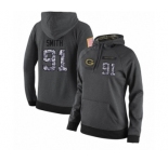 Football Women's Green Bay Packers #91 Preston Smith Stitched Black Anthracite Salute to Service Player Performance Hoodie