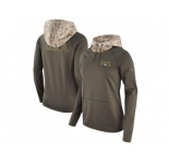 Women Green Bay Packers Nike Olive Salute to Service Performance Pullover Hoodie