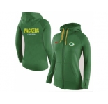 Women Nike Green Bay Packers Full-Zip Performance Hoodie Green