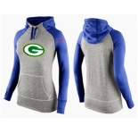 Women Nike Green Bay Packers Performance Hoodie Grey & Blue