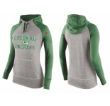 Women Nike Green Bay Packers Performance Hoodie Grey & Green