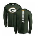 Football Green Bay Packers #12 Aaron Rodgers Green Backer Long Sleeve T-Shirt