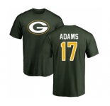 Football Green Bay Packers #17 Davante Adams Green Name & Number Logo T-Shirt