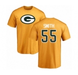 Football Green Bay Packers #55 Za'Darius Smith Gold Name & Number Logo T-Shirt