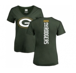 Football Women's Green Bay Packers #12 Aaron Rodgers Green Backer T-Shirt