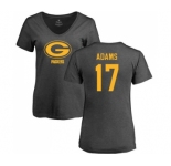 Football Women's Green Bay Packers #17 Davante Adams Ash One Color T-Shirt