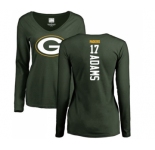 Football Women's Green Bay Packers #17 Davante Adams Green Backer Long Sleeve T-Shirt