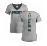 Football Women's Green Bay Packers #26 Darnell Savage Jr. Ash Backer V-Neck T-Shirt