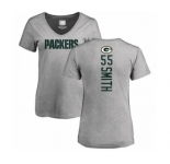 Football Women's Green Bay Packers #55 Za'Darius Smith Ash Backer V-Neck T-Shirt