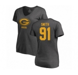 Football Women's Green Bay Packers #91 Preston Smith Ash One Color T-Shirt