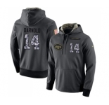Football Men's New York Jets #14 Sam Darnold Stitched Black Anthracite Salute to Service Player Performance Hoodie