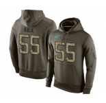 Football Men's New York Jets #55 Ryan Kalil Green Salute To Service Pullover Hoodie