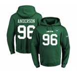 Football Men's New York Jets #96 Henry Anderson Green Name & Number Pullover Hoodie