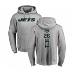 Football New York Jets #26 Le'Veon Bell Ash Backer Pullover Hoodie