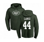 Football New York Jets #44 Harvey Langi Green Name & Number Logo Pullover Hoodie