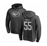 Football New York Jets #55 Ryan Kalil Ash One Color Pullover Hoodie