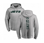 Football New York Jets #61 Alex Lewis Ash Backer Pullover Hoodie