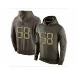 Men New York Jets #58 Darron Lee Stitched Green Olive Salute To Service KO Performance Hoodie