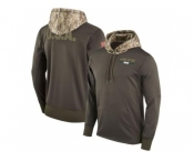 Men New York Jets Nike Olive Salute to Service Sideline Therma Pullover Hoodie