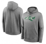 Men's New York Jets Heather Gray Primary Logo Long Sleeve Hoodie T-Shirt