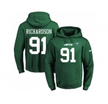 Nike New York Jets #91 Sheldon Richardson Green Name & Number Pullover NFL Hoodie