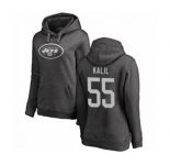 Football Women's New York Jets #55 Ryan Kalil Ash One Color Pullover Hoodie