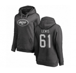 Football Women's New York Jets #61 Alex Lewis Ash One Color Pullover Hoodie